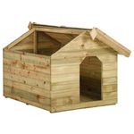 Petshop - Accesorii petshop - Culcusuri si custi - Custi interior si exterior - Cusca de caine gradina, acoperis detasabil, lemn de pin tratat, mărime 105x123x90 cm - Infinity.ro