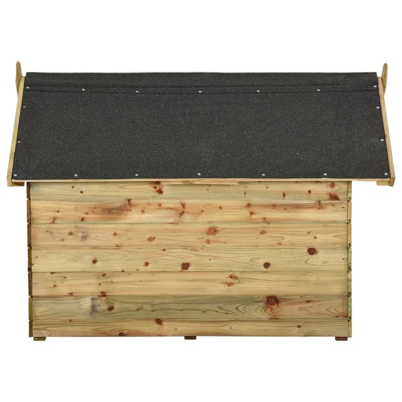 Petshop - Accesorii petshop - Culcusuri si custi - Custi interior si exterior - Cusca de caine gradina, acoperis detasabil, lemn de pin tratat, mărime 105x123x90 cm - Infinity.ro