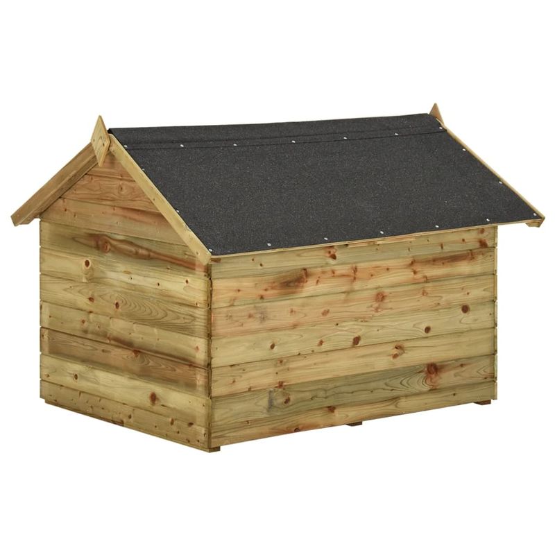 Petshop - Accesorii petshop - Culcusuri si custi - Custi interior si exterior - Cusca de caine gradina, acoperis detasabil, lemn de pin tratat, mărime 105x123x90 cm - Infinity.ro