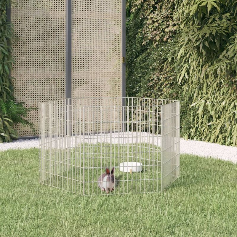Petshop - Accesorii petshop - Culcusuri si custi - Custi interior si exterior - Cusca pentru iepuri, 6 panouri, 54x60 cm, fier galvanizat - Infinity.ro