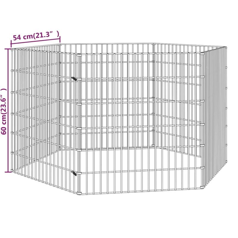Petshop - Accesorii petshop - Culcusuri si custi - Custi interior si exterior - Cusca pentru iepuri, 6 panouri, 54x60 cm, fier galvanizat - Infinity.ro