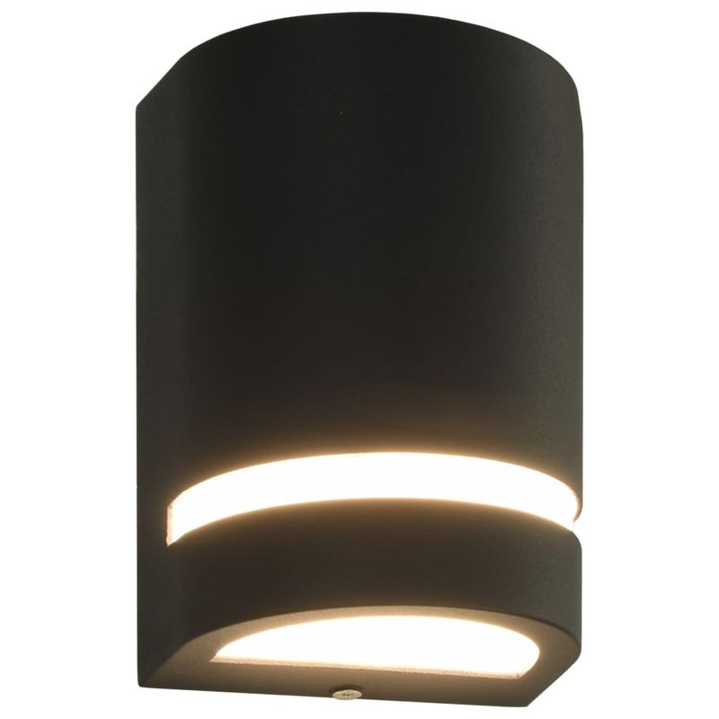 Casa si Gradina - Corpuri si surse de iluminat - Iluminat exterior - Felinare - Lampi de perete pentru exterior 2 buc. negru 35 W semirotund, mărime 75x95x150 mm - Infinity.ro