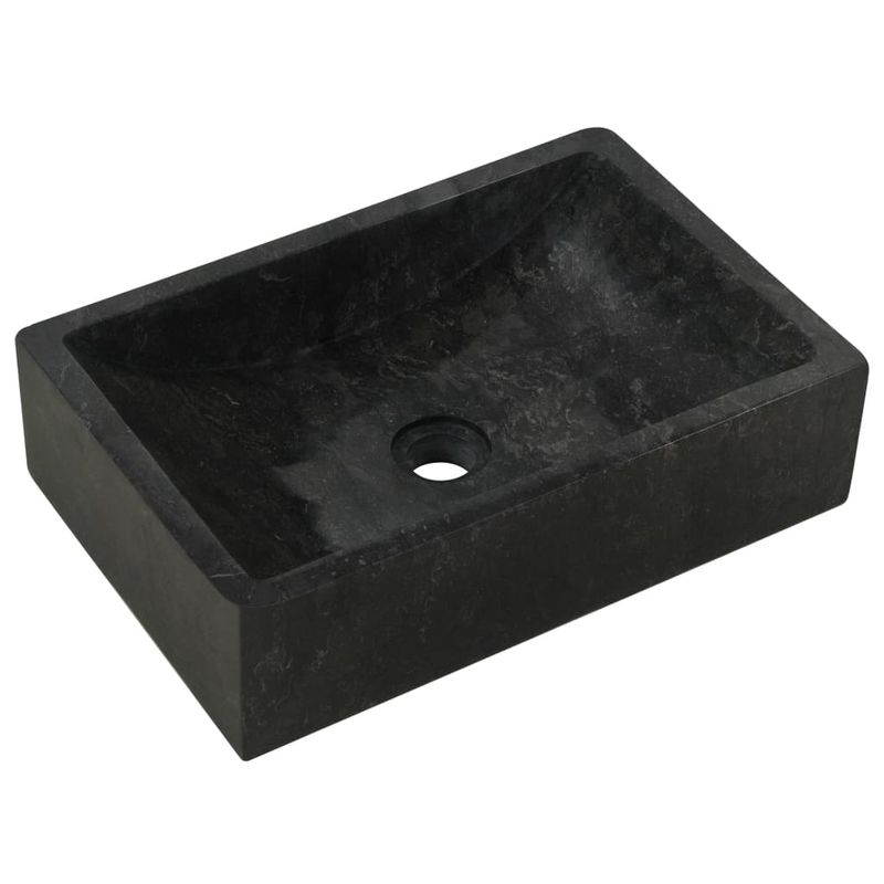Casa si Gradina - Sanitare - Lavoar baie si accesorii - Lavoare si piedestale - Chiuveta, negru extralucios, 45x30x12 cm, marmura - Infinity.ro