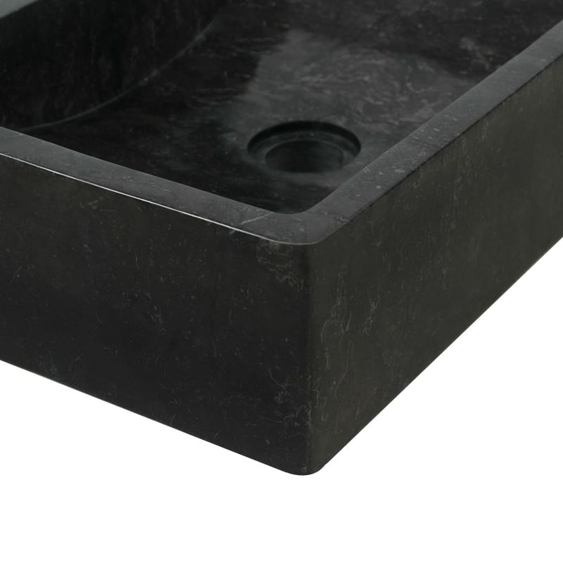 Casa si Gradina - Sanitare - Lavoar baie si accesorii - Lavoare si piedestale - Chiuveta, negru extralucios, 45x30x12 cm, marmura - Infinity.ro