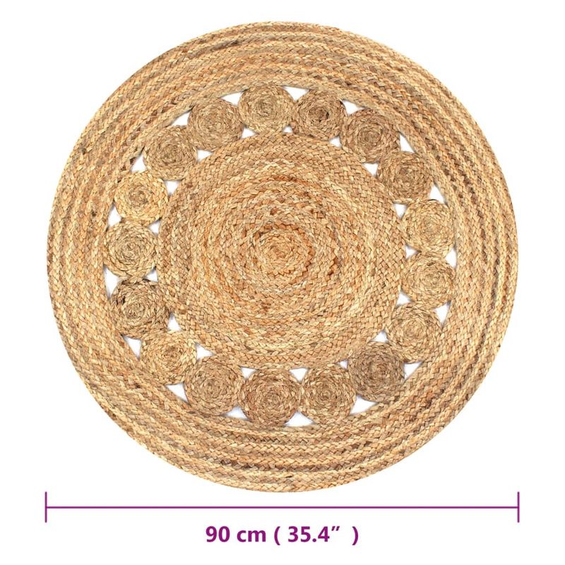 Casa si Gradina - Textile si covoare - Covoare - Covoare casa - Covor din iuta cu design impletit, 90 cm rotund - Infinity.ro