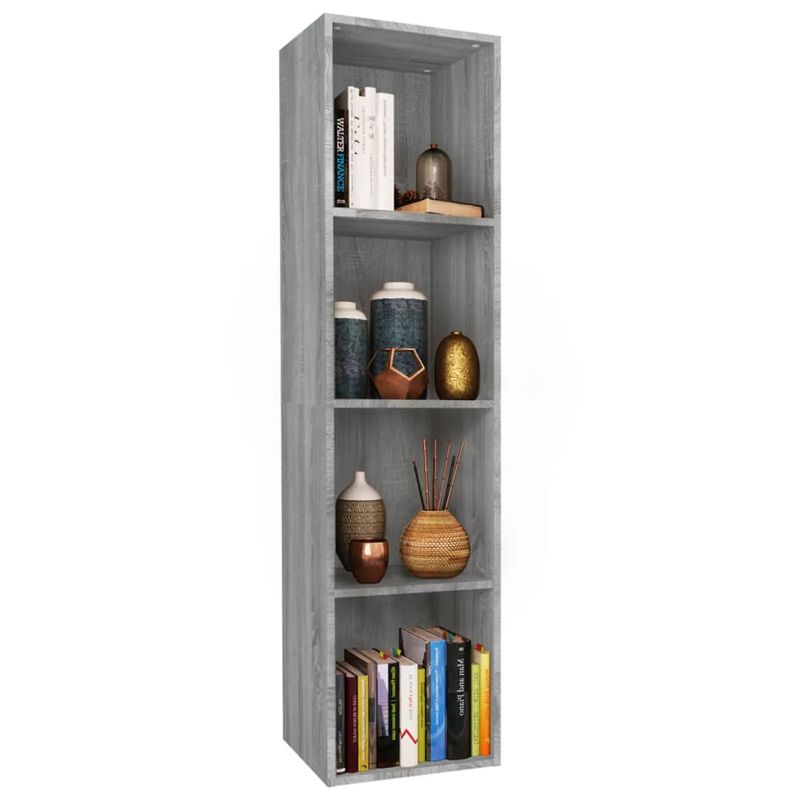 Casa si Gradina - Mobilier - Biblioteci si rafturi - Biblioteci - Biblioteca/Comoda TV, gri sonoma, 36x30x143 cm, lemn prelucrat - Infinity.ro