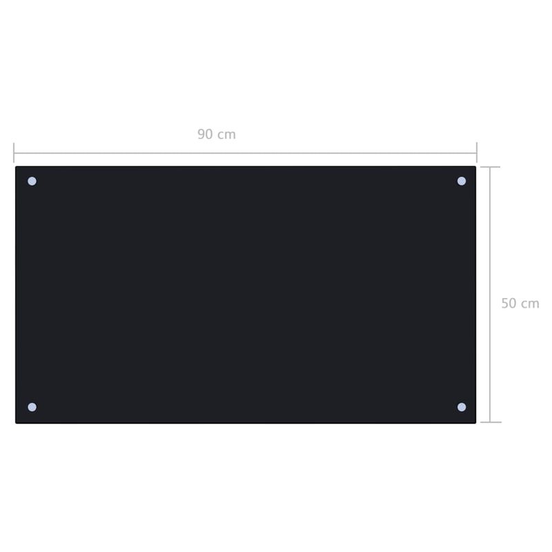 Casa si Gradina - Sanitare - Chiuveta bucatarie si accesorii - Accesorii chiuvete - Panou antistropi bucatarie , negru 90x50 cm sticla securizata - Infinity.ro