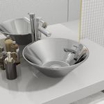 Casa si Gradina - Sanitare - Lavoar baie si accesorii - Lavoare si piedestale - Chiuveta din ceramica de portelan, argintiu, 42 x 14 cm, ceramica - Infinity.ro