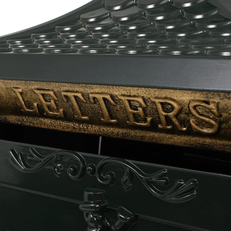 Casa si Gradina - Constructii - Depozitare, transport si protectie - Cutii postale - Cutie postala cu picior, aluminiu, vintage, inoxidabil, verde - Infinity.ro