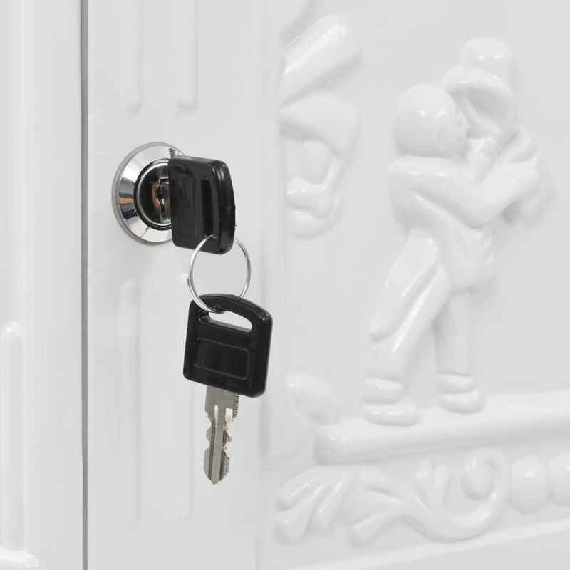 Casa si Gradina - Constructii - Depozitare, transport si protectie - Cutii postale - Cutie postala cu picior, aluminiu, vintage, inoxidabila, alb - Infinity.ro