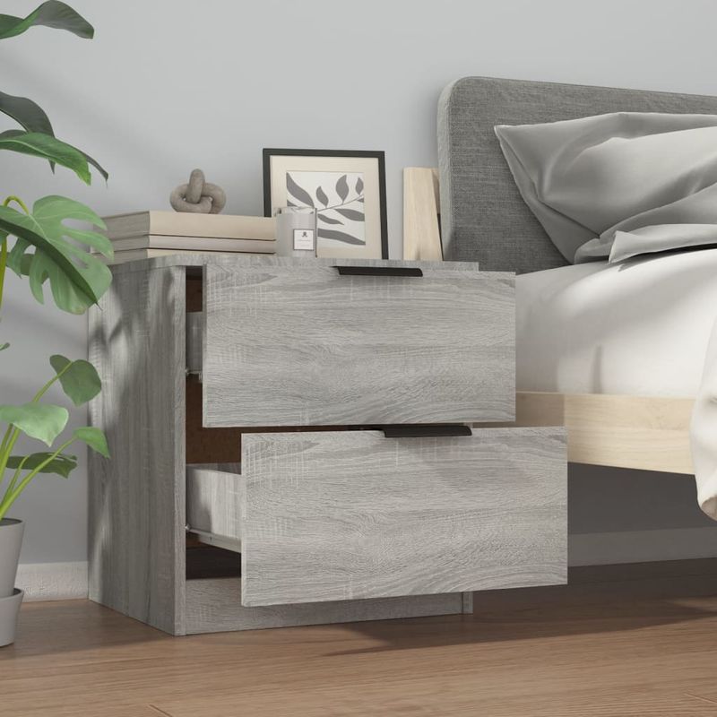 Casa si Gradina - Mobilier - Comode si corpuri - Noptiere - Noptiera, 2 buc., gri sonoma, lemn prelucrat - Infinity.ro