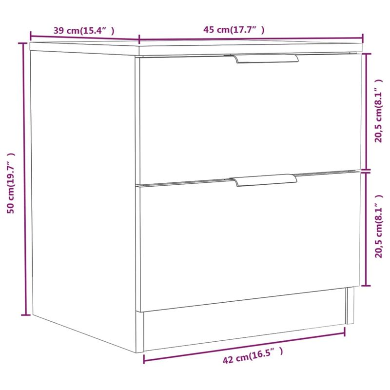 Casa si Gradina - Mobilier - Comode si corpuri - Noptiere - Noptiera, 2 buc., gri sonoma, lemn prelucrat - Infinity.ro