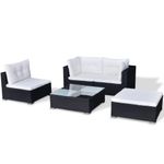 Casa si Gradina/Gradina si terasa/Mobilier exterior/Seturi mobila gradina - Set mobilier de gradina cu perne, 5 piese, negru, poliratan - Infinity.ro