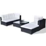 Casa si Gradina/Gradina si terasa/Mobilier exterior/Seturi mobila gradina - Set mobilier de gradina cu perne, 5 piese, negru, poliratan - Infinity.ro