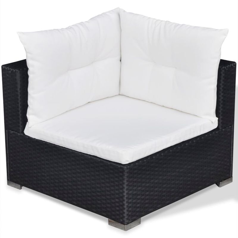 Casa si Gradina/Gradina si terasa/Mobilier exterior/Seturi mobila gradina - Set mobilier de gradina cu perne, 5 piese, negru, poliratan - Infinity.ro