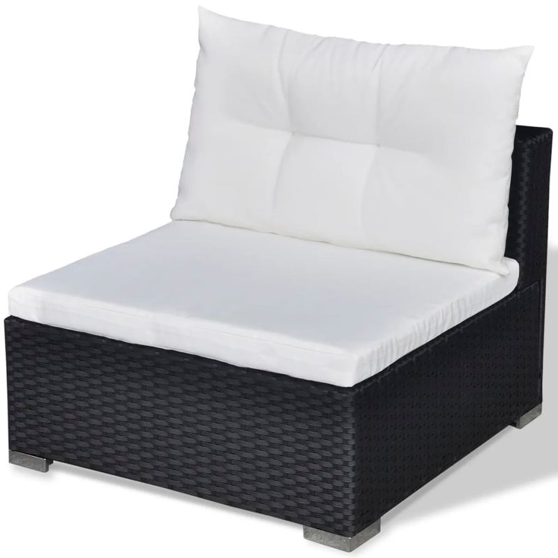 Casa si Gradina/Gradina si terasa/Mobilier exterior/Seturi mobila gradina - Set mobilier de gradina cu perne, 5 piese, negru, poliratan - Infinity.ro