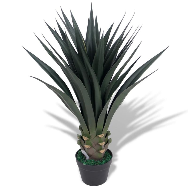 Casa si Gradina - Decoratiuni - Obiecte decorative - Plante artificiale - Planta artificiala Limba-soacrei cu ghiveci, 85 cm, verde, model yucca/85 cm - Infinity.ro