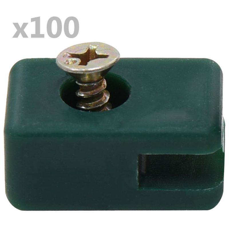 Casa si Gradina - Gradina si terasa - Garduri, panouri si accesorii - Suport de sarma gard de gradina cu surub, verde, 100 seturi - Infinity.ro