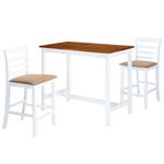 Casa si Gradina - Mobilier - Seturi de mobilier - Seturi bucatarie - Set masa si scaune de bar, 3 piese, lemn masiv, maro si alb - Infinity.ro