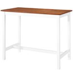 Casa si Gradina - Mobilier - Seturi de mobilier - Seturi bucatarie - Set masa si scaune de bar, 3 piese, lemn masiv, maro si alb - Infinity.ro