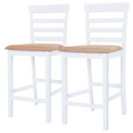 Casa si Gradina - Mobilier - Seturi de mobilier - Seturi bucatarie - Set masa si scaune de bar, 3 piese, lemn masiv, maro si alb - Infinity.ro
