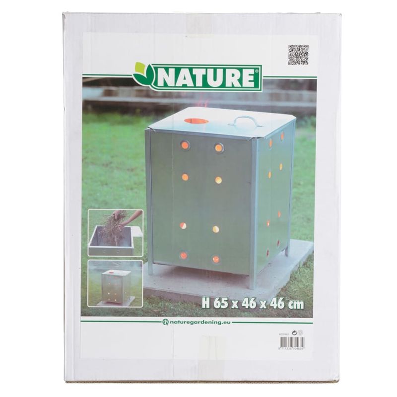 Casa si Gradina - Gradinarit si plante - Unelte gradinarit - Accesorii pentru unelte gradinarit - Nature Incinerator de gradina, 46x46x65 cm, otel galvanizat, patrat - Infinity.ro