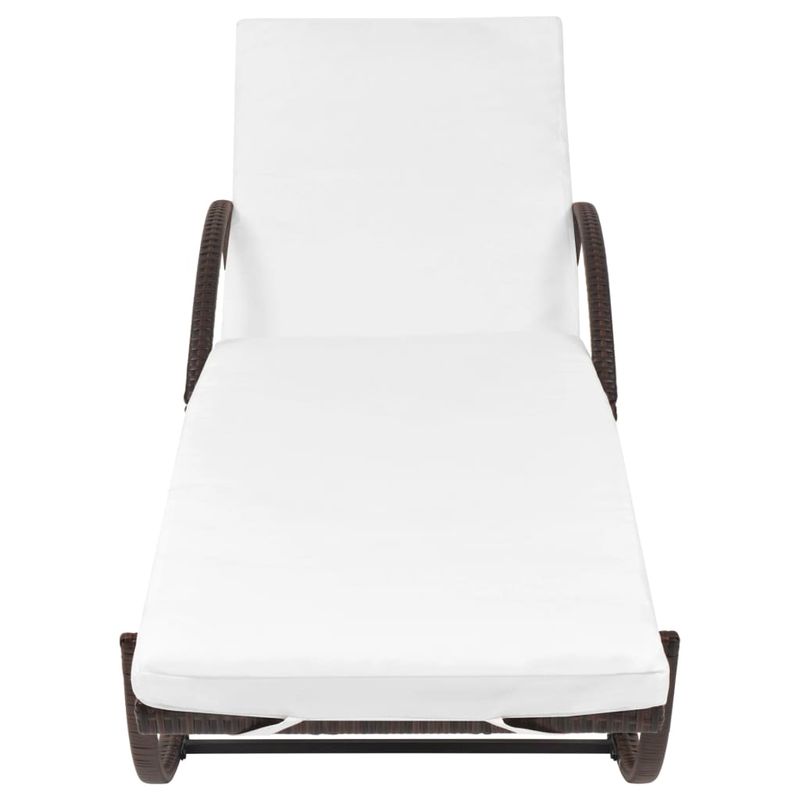 Casa si Gradina - Gradina si terasa - Mobilier exterior - Scaune si sezlonguri gradina - Sezlong de plaja cu perna, maro, poliratan - Infinity.ro