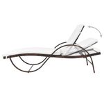 Casa si Gradina - Gradina si terasa - Mobilier exterior - Scaune si sezlonguri gradina - Sezlong de plaja cu perna, maro, poliratan - Infinity.ro