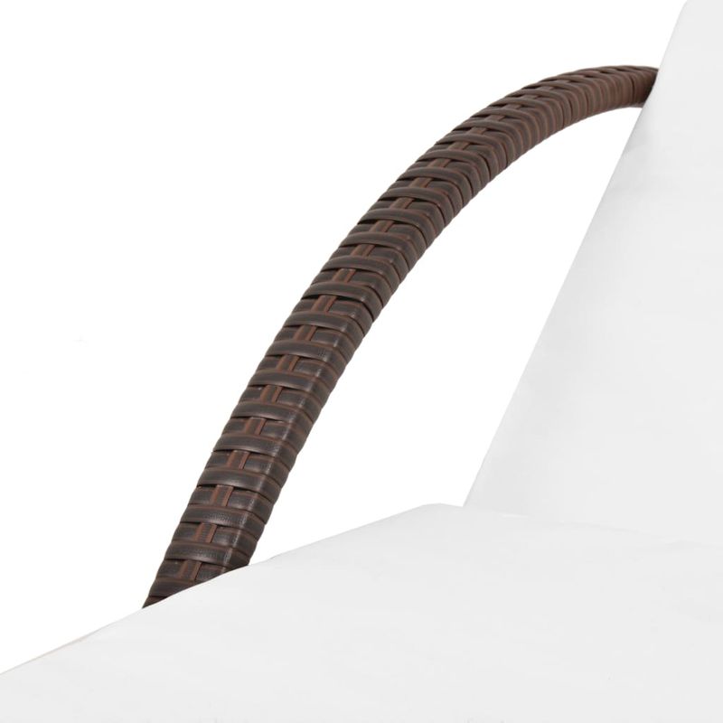 Casa si Gradina - Gradina si terasa - Mobilier exterior - Scaune si sezlonguri gradina - Sezlong de plaja cu perna, maro, poliratan - Infinity.ro