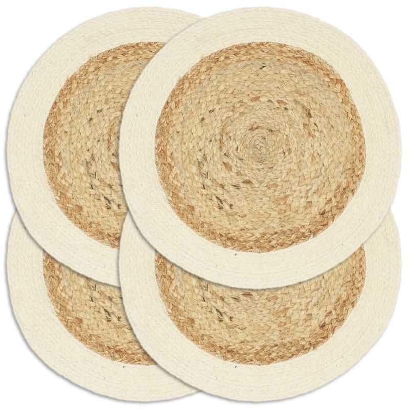 Casa si Gradina - Textile si covoare - Textile bucatarie - Servete si naproane - Naproane, 4 buc., natural, 38 cm, iuta si bumbac, rotund - Infinity.ro