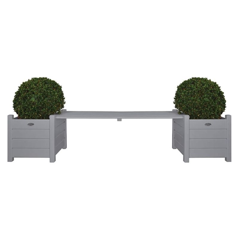 Casa si Gradina - Gradinarit si plante - Plante si ghivece - Ghivece si suporturi - Esschert Design mobiler de gradina cu jardiniere gri CF33G - Infinity.ro