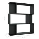 Casa si Gradina - Mobilier - Biblioteci si rafturi - Biblioteci - Biblioteca/Separator camera, negru, 80x24x96 cm, PAL - Infinity.ro