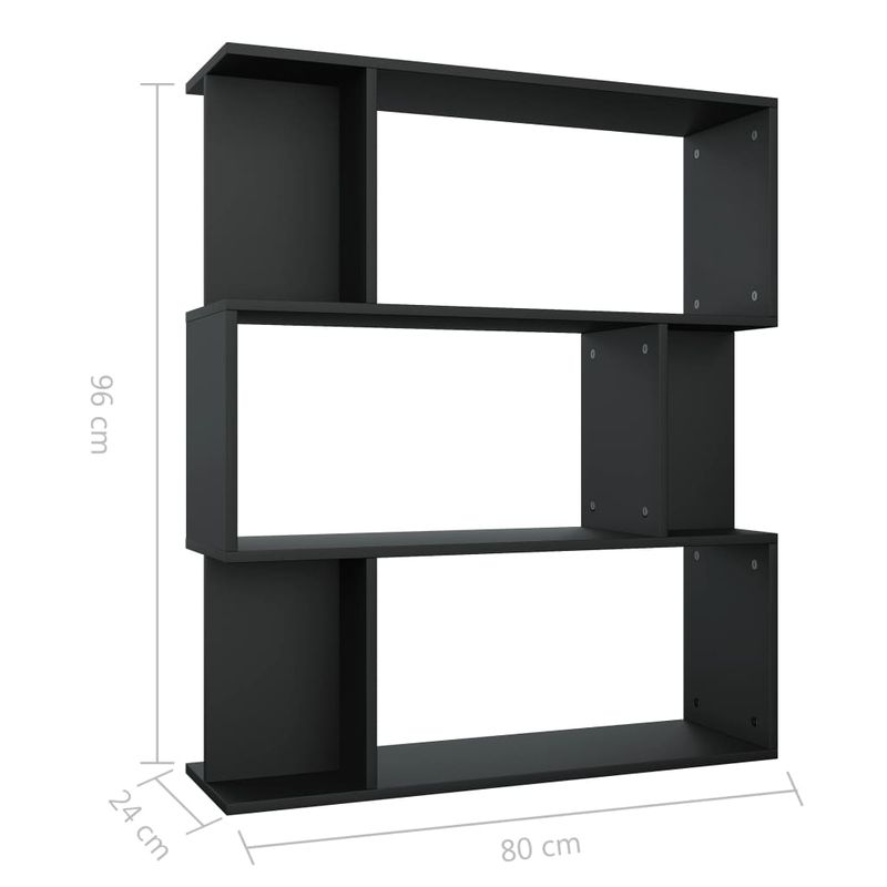 Casa si Gradina - Mobilier - Biblioteci si rafturi - Biblioteci - Biblioteca/Separator camera, negru, 80x24x96 cm, PAL - Infinity.ro