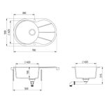 Casa si Gradina - Sanitare - Chiuveta bucatarie si accesorii - Chiuvete bucatarie - Chiuveta de bucatarie din granit cu o cuva, bej, un bazin, oval - Infinity.ro