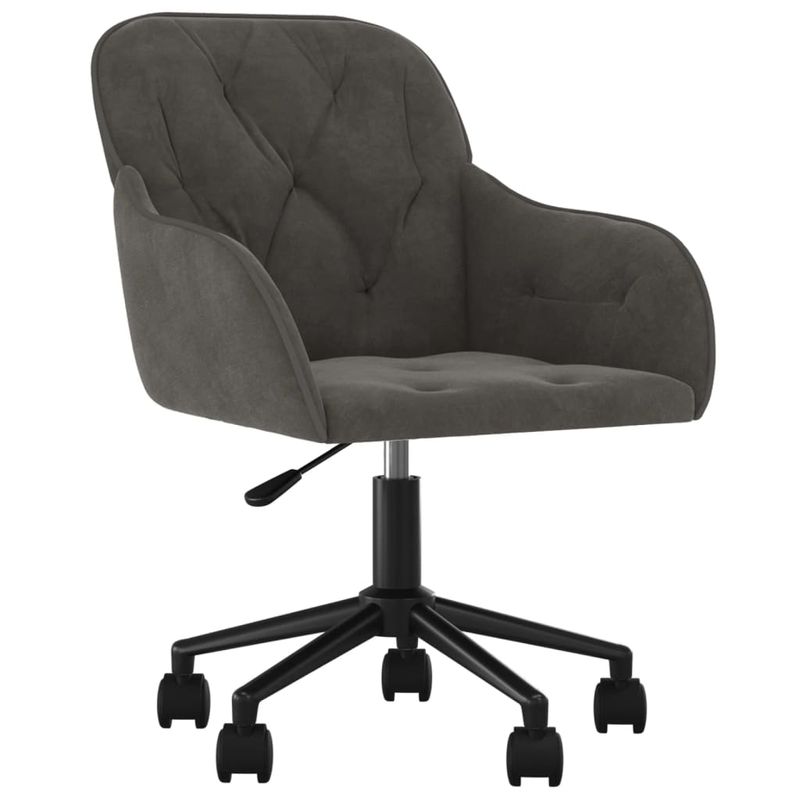 Casa si Gradina - Mobilier - Scaune si fotolii - Scaune - Scaune de bucatarie pivotante, 2 buc, gri inchis, catifea - Infinity.ro
