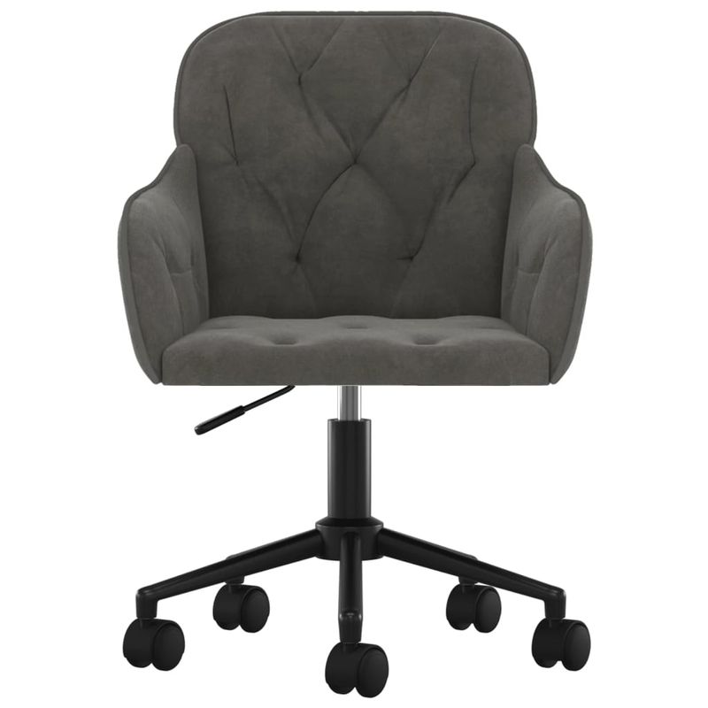 Casa si Gradina - Mobilier - Scaune si fotolii - Scaune - Scaune de bucatarie pivotante, 2 buc, gri inchis, catifea - Infinity.ro