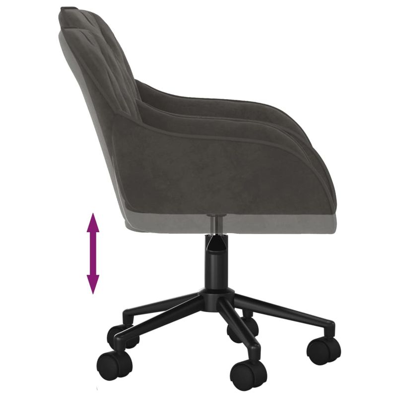 Casa si Gradina - Mobilier - Scaune si fotolii - Scaune - Scaune de bucatarie pivotante, 2 buc, gri inchis, catifea - Infinity.ro