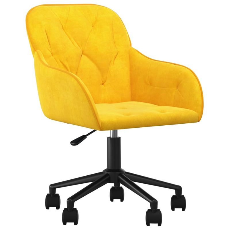 Casa si Gradina - Mobilier - Scaune si fotolii - Scaune - Scaune de bucatarie pivotante, 2 buc., galben, catifea - Infinity.ro