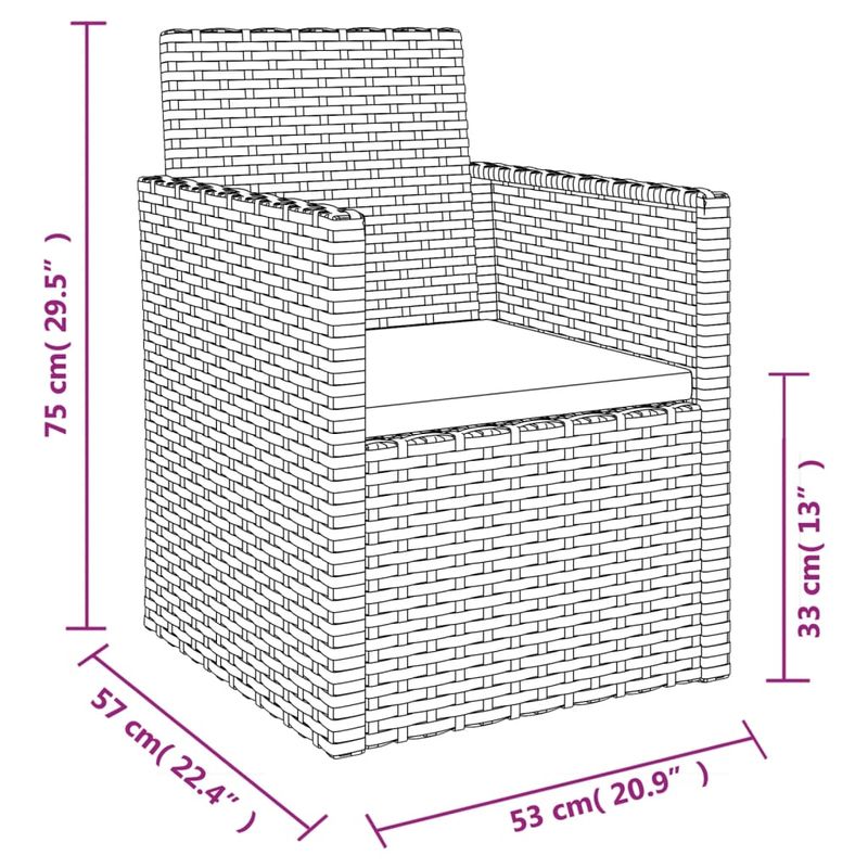 Casa si Gradina - Gradina si terasa - Mobilier exterior - Seturi mobila gradina - Set mobilier de exterior cu perne, 3 piese, negru, poliratan - Infinity.ro