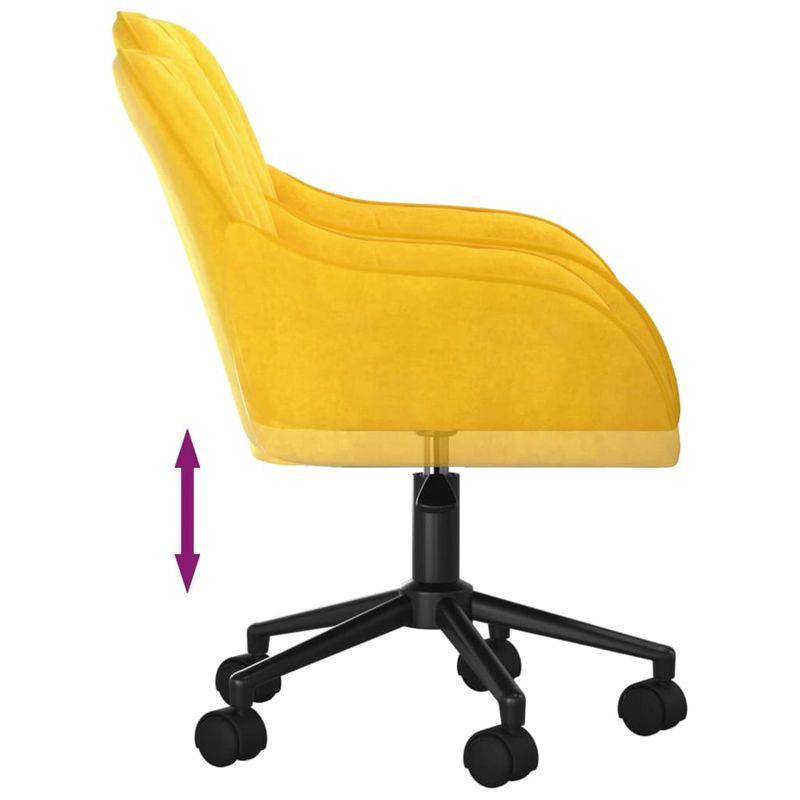 Casa si Gradina - Mobilier - Scaune si fotolii - Scaune - Scaune de bucatarie pivotante, 2 buc., galben, catifea - Infinity.ro