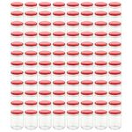 Casa si Gradina - Bucatarie si vesela - Organizare si depozitare bucatarie - Borcane si capace - Borcane de sticla pentru gem capac , capace rosii, 96 buc., 230 ml - Infinity.ro