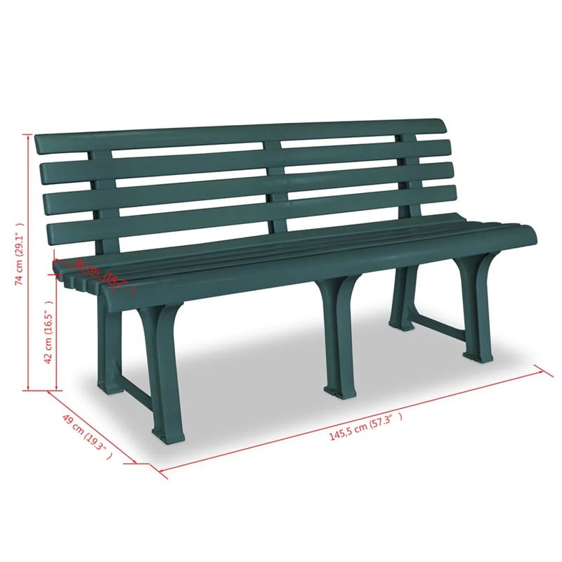 Casa si Gradina - Gradina si terasa - Mobilier exterior - Bancute de gradina - Banca de gradina, verde, 145,5 cm, plastic - Infinity.ro