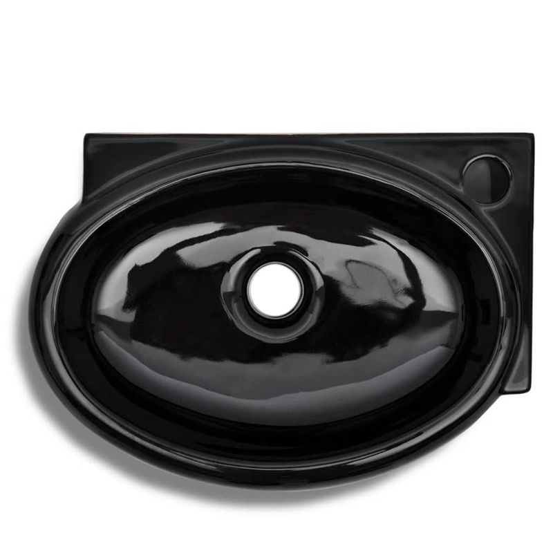 Casa si Gradina - Sanitare - Lavoar baie si accesorii - Lavoare si piedestale - Chiuveta de baie, negru, ceramica, rotund - Infinity.ro