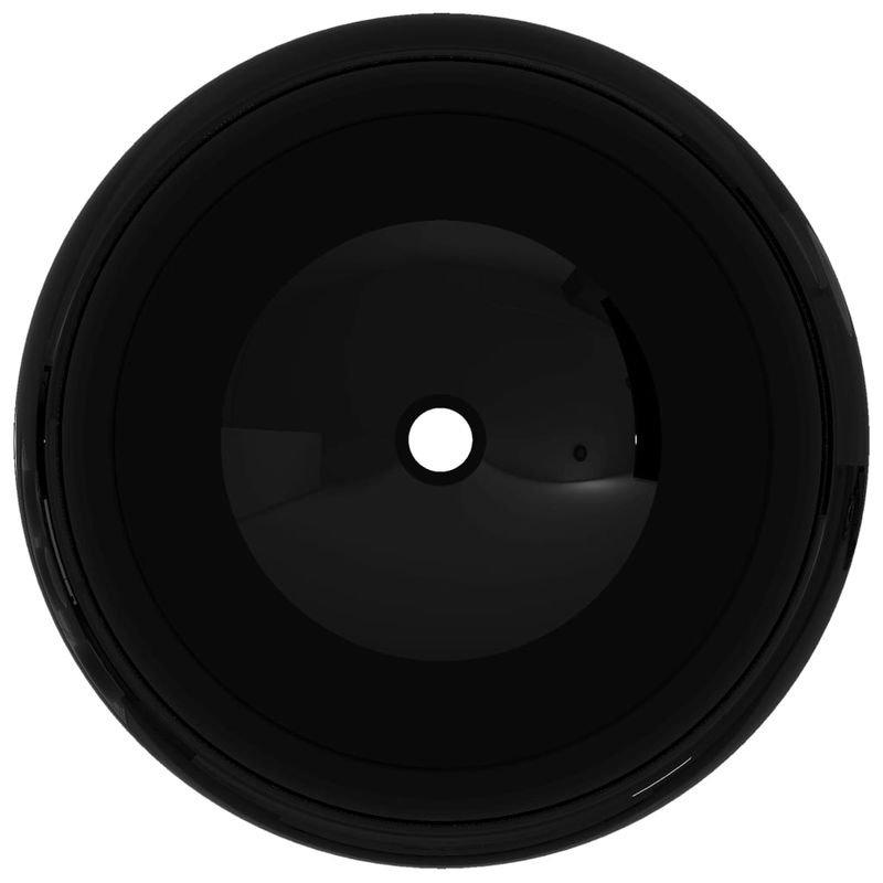 Casa si Gradina - Sanitare - Lavoar baie si accesorii - Lavoare si piedestale - Chiuveta de baie rotunda, negru, 40 x 15 cm, ceramica - Infinity.ro