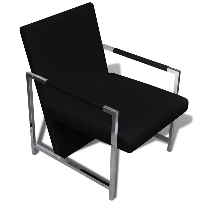 Casa si Gradina - Mobilier - Scaune si fotolii - Fotolii - Fotoliu cu picioare cromate, negru, piele ecologica - Infinity.ro