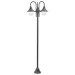 Casa si Gradina - Corpuri si surse de iluminat - Iluminat exterior - Felinare - Stalp iluminare gradina, E27, 220 cm, aluminiu, 3 lampi, bronz - Infinity.ro