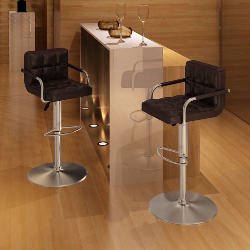 Casa si Gradina - Mobilier - Scaune si fotolii - Scaune - Scaune de bar, 2 buc., maro, piele ecologica - Infinity.ro