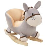 Jucarii, Copii si Bebe - Jucarii si jocuri - Jucarii de exterior - Balansoare copii - Balansoar animal, magar, cu spatar, plus, 60 x 32 x 55 cm, gri - Infinity.ro