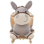 Jucarii, Copii si Bebe - Jucarii si jocuri - Jucarii de exterior - Balansoare copii - Balansoar animal, magar, cu spatar, plus, 60 x 32 x 55 cm, gri - Infinity.ro