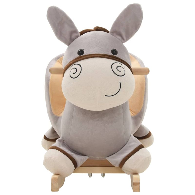 Jucarii, Copii si Bebe - Jucarii si jocuri - Jucarii de exterior - Balansoare copii - Balansoar animal, magar, cu spatar, plus, 60 x 32 x 55 cm, gri - Infinity.ro